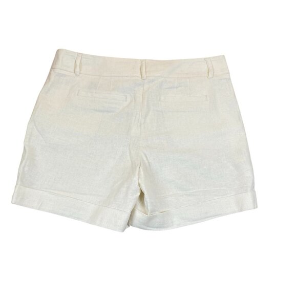 APT 9 Women's Torie Shorts Size 10 Beige Linen Blend Casual Summer Cuffed Pocket - Picture 2 of 9